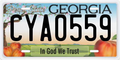 GA license plate CYA0559