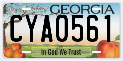 GA license plate CYA0561