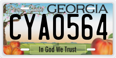 GA license plate CYA0564