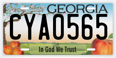 GA license plate CYA0565