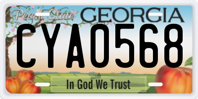 GA license plate CYA0568