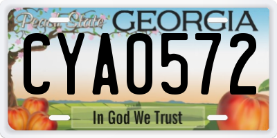 GA license plate CYA0572