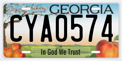 GA license plate CYA0574