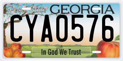 GA license plate CYA0576