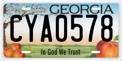GA license plate CYA0578