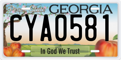 GA license plate CYA0581