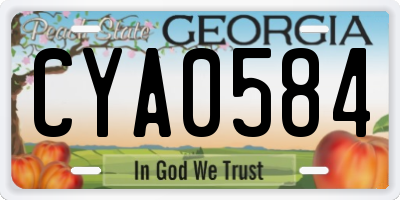 GA license plate CYA0584