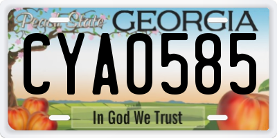 GA license plate CYA0585