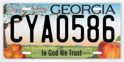 GA license plate CYA0586