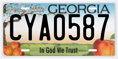 GA license plate CYA0587