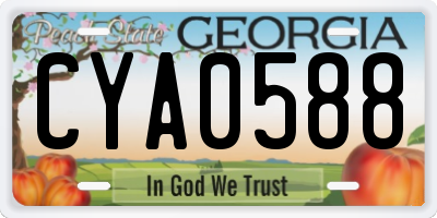 GA license plate CYA0588