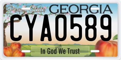 GA license plate CYA0589