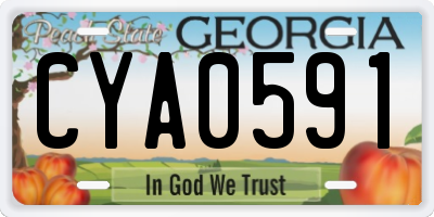 GA license plate CYA0591