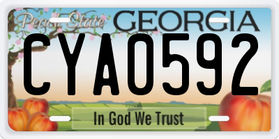 GA license plate CYA0592