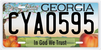 GA license plate CYA0595
