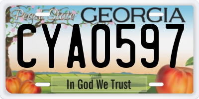 GA license plate CYA0597