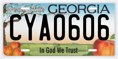 GA license plate CYA0606