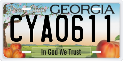 GA license plate CYA0611
