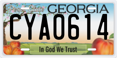 GA license plate CYA0614