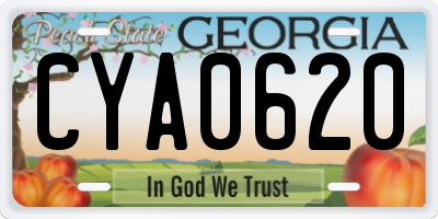 GA license plate CYA0620