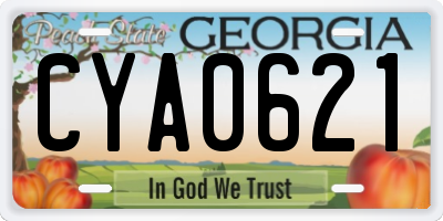 GA license plate CYA0621