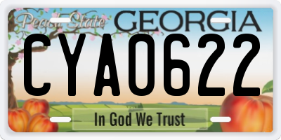 GA license plate CYA0622