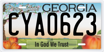 GA license plate CYA0623