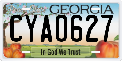 GA license plate CYA0627
