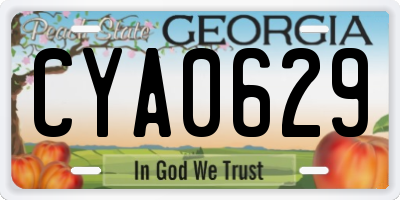 GA license plate CYA0629