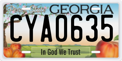 GA license plate CYA0635