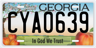 GA license plate CYA0639