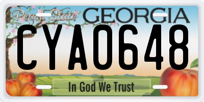 GA license plate CYA0648