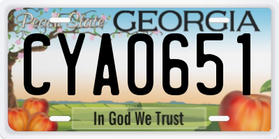 GA license plate CYA0651