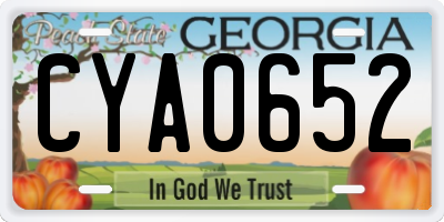 GA license plate CYA0652