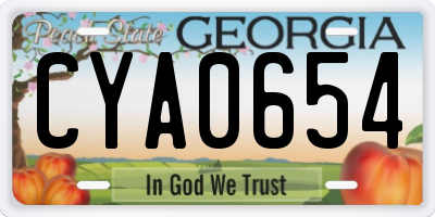 GA license plate CYA0654