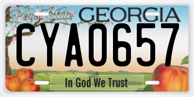 GA license plate CYA0657