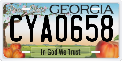 GA license plate CYA0658