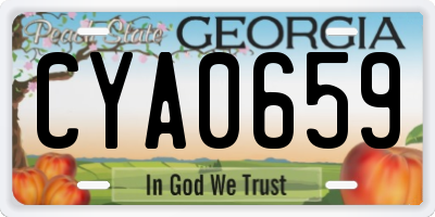 GA license plate CYA0659