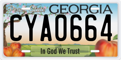GA license plate CYA0664