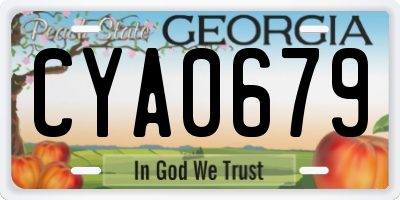 GA license plate CYA0679