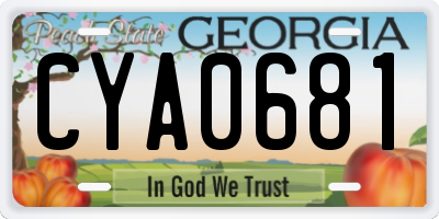 GA license plate CYA0681