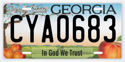 GA license plate CYA0683