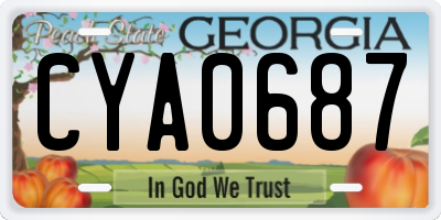 GA license plate CYA0687