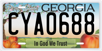 GA license plate CYA0688