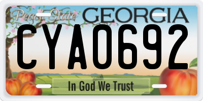 GA license plate CYA0692