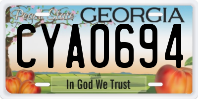 GA license plate CYA0694