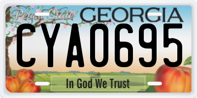 GA license plate CYA0695