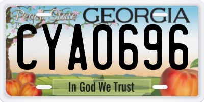 GA license plate CYA0696