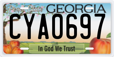 GA license plate CYA0697
