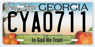 GA license plate CYA0711